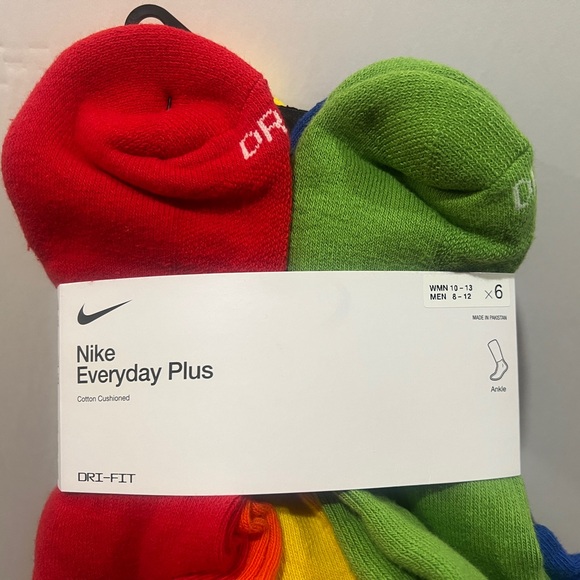 Nike, Everyday Plus, 6 Pack, Ankle Socks, Multicolor - Picture 6 of 12